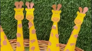 Giraffe craft | paper craft ideas | wild animals craft #kidslearning #kidscraft #shorts #papercraft