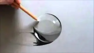 3d Drawing glass ball