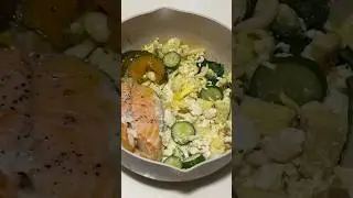 挪威鮭魚最好吃 野菜豆腐堡｜減脂快速健康晚餐簡單煮開心吃｜ASMR Cooking diary｜Vent  #shorts #cookingvideo #foodvlogs #下廚 #懶人料理