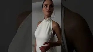 Minimal wedding dress with halter neckline and open back - RAFIA dress by Rosa Clar&aacute;