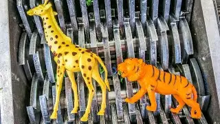 SHREDDING BIG ANIMALS!  OLD TOYS RECYCLED TO MAKE PLASTIC