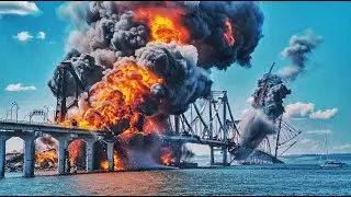 Crimean Bridge Destroyed Forever! Ukrainian F-35s Destroy Crimean Bridge