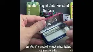 3 Inches Certified Hinged Child Resistant Tin Case for Jellies Gummies Packaging