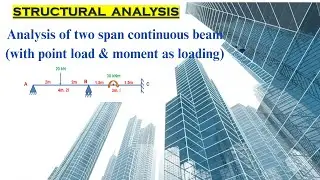 Analysis of two span continuous beam (point load & moment as loading) using slope deflection method