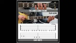 Easy Guitar Riffs - The James Bond Theme (TAB) - Simplified - Monty Norman