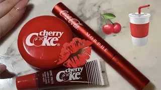 Morphe Cherry Coke Lip and Cheek duo plus 1971 mascara review (ASMR) 💄🍒☺️