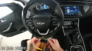 Реставрация руля Chery | Отслоившаяся кожа восстановлена в гараже клиента