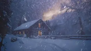 Intense Blizzard strikes a Lonely Log Cabin┇Frosty Wind Sound for Sleeping & Heavy Howling Wind