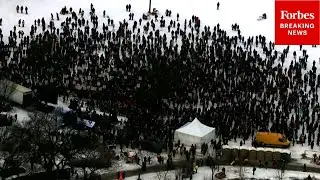 AERIAL SHOT: Mourners Gather In Minneapolis, Minnesota, For Alex Pretti, Renee Good Memorial