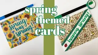 making spring-themed cards 🌷🌱🪴  writing/crafting asmr + calm piano music