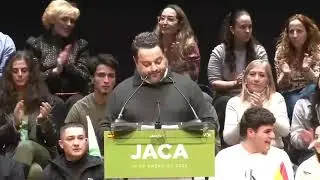 Intervenci&oacute;n de David Arranz en el acto en Jaca junto a Santiago Abascal| 14 de enero