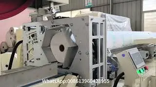 single color printing toilet paper rewinding machine with auto band saw cutting machine and packing