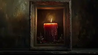Framed Candle &ndash; 2 Hour Dark Ambient Loop | Gothic Still Life Screensaver in 4K