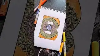 Alphabet &lsquo;B&rsquo; mandala art⚽  #shortvideo #alphabet #mandala #pastel #colors #drawing #asthetic #besos