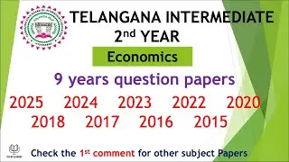 TG Inter 2nd Year Economics 2025 - 2015 9 years previous Question Papers Telangana Papers TS inter