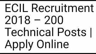 ECIL notification 2018