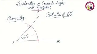 Construction of Angle 60 degrees with GeoGebra || Just4Maths