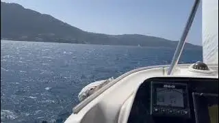 Greece Sailing trip with ionian mode wind speed 19.2 knot... Speed over Ground 5.4 Kn.
