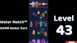 Water Match Level 43 | ASMR Water Sort Puzzle 🧠💧 Relaxing Brain Game | Mini Boss