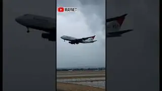 Boeing 747 Abort Landing - Go Around #aviation #flight #travel