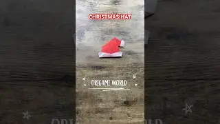 ORIGAMI CHRISTMAS SANTA HAT TUTORIAL | SANTA HAT ORIGAMI PAPER FOLDING CHRISTMAS DECORATION CRAFTS
