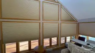 High, Specialty Shape Windows with Hunter Douglas Duette PowerView...Amazing!