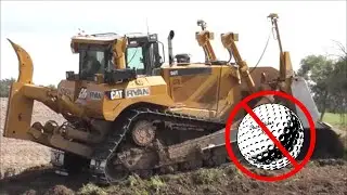 Powerful CAT D8T Stripping Topsoil Former Golf Course