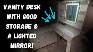 L-shape fit corner perfectly, good storage, great mirror