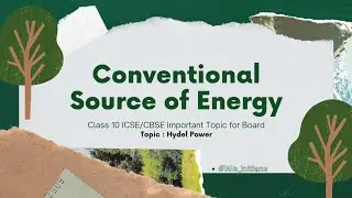 Conventional Sources Of Energy |Class 10|Part 5|Hydel Power🌊💡|For All #youtubevideo #viralvideo