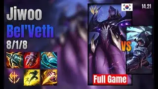 Jiwoo Jungle Bel'Veth vs Talon lol KR solo rank Full Game 14.21