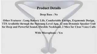 Samsung Level U Bluetooth Headset with Mic - OFFER : Flexible Neckband