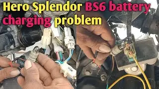 Splendor bs6 battery charging problem//splendor bs6 current problem//splendor bs6 starting problem!!