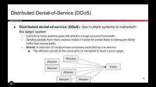 [Networking7, Video 6] Network-Level DoS, DDoS Attacks