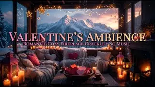 ✨💕 Valentine’s Romantic Fireplace Ambience  ✨💕 Cozy Fire Crackle • Gentle Snowfall • No Music ✨💕