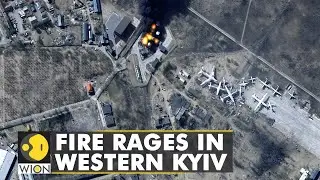 Russian bombardments sparks blaze as fire rages in western Kyiv | Russia-Ukraine Conflict | WION
