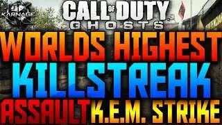 COD: Ghosts - WORLDS HIGHEST KILLSTREAK IN 6v6 + Assault KEM Strike on Prison Break Domination!