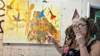 Getting ready for the Art Festival and my painting technique for floor boards.