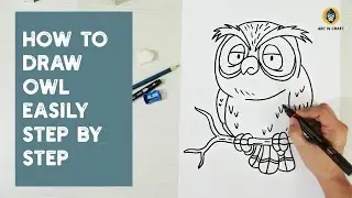 How to Draw owl. Step by step easy owl drawing #drawowl #drawing