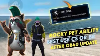 ROCKY PET ABILITY IN FREE FIRE || ULTRA FAST COOLDOWN ACTIVE SKILLS - GARENA FREE FIRE MAX