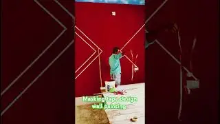 masking tape design wall painting 🖌️#youtubeshorts #viralvideo #song #ytshorts #art #maskingtape