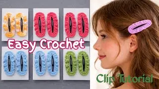 🌸✨️ Easy Crochet Hair Clip Tutorial | Cute & Minimal Side Hair Clip 💕