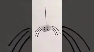 Spider Drawing with Thumb Print #drawing