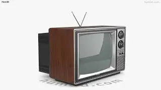 Toshiba Blackstripe Retro TV 3D model by 3DModels.org