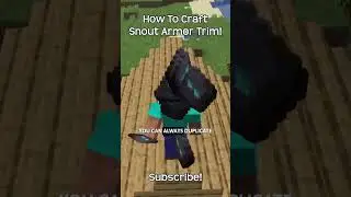 How To Craft Snout Armor Trim In Minecraft?!