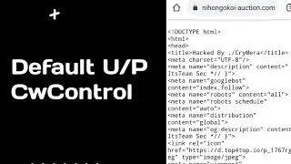 DEFAULT USERNAME PASSWORD CWCONTROL