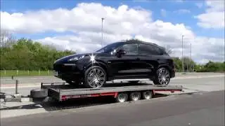 Porsche Cayenne Loading onto Brian James T6 Trailer