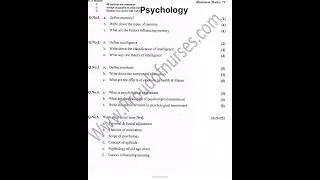 important questions of psychology for bsc nursing 1st year exam| previous year paper #shorts #viral