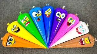 SpongeBob Slime Mixing ASMR 🧽✨ Fun Slime Finding in Colorful Piping Bags 🌈