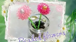 Diy beading tutorial - beaded flower