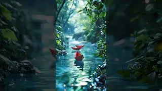 Paper Boats in Mystic Forest ✨ #Shorts